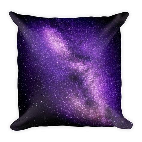 Colorful Galaxy Purple Nebula Space Stars Square Throw Pillow Square