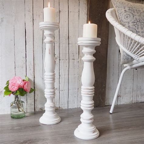 Extra Tall Floor Candlesticks White Candle Holders For Christmas