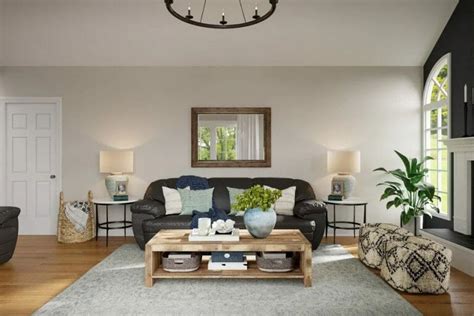 Before And After Welcoming Rustic Transitional Living Rooms Decorilla