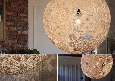 Diy Doily Light Simple Suspended Sphere Lace Lamp Shade Diy Lamp