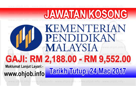 Kepada sape2 yg nok cari kerja ataupun nok tawarkan pekerjaan. Jawatan Kosong KPM - Kementerian Pendidikan Malaysia (24 ...