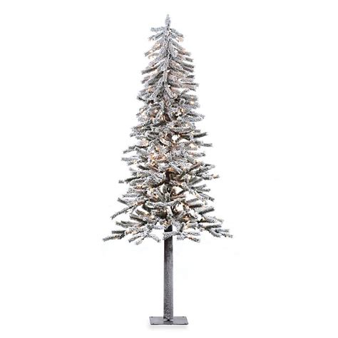 Vickerman Flocked Alpine Pre Lit Christmas Tree With Clear Lights Bed