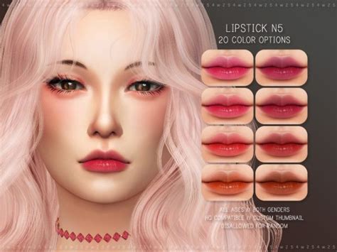 4w25 Lipstick N5 The Sims 4 Download Simsdomination Sims 2 Makeup