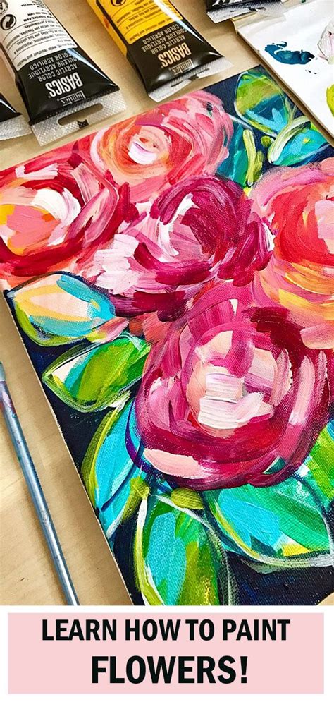 Easy Flower Painting Tutorial On Youtube How To Paint Easy Abstract