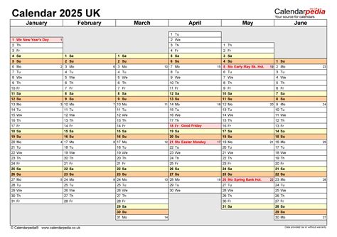 Calendar 2025 Uk Free Printable Microsoft Excel Templates