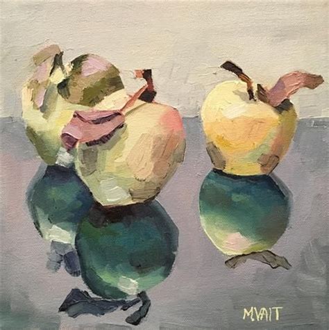 Daily Paintworks 3 Apples Original Fine Art For Sale Milda