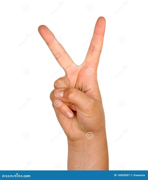 Close Up Of Victory Gesture Royalty Free Stock Photography Image