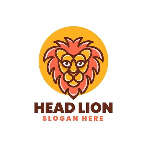 Illustration Logo Vectoriel Lion Dans Style Mascotte Simple Vecteur