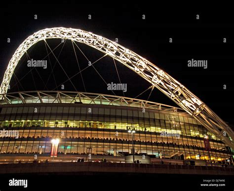 Wembley Stadium At Night Wembley London England United Kingdom