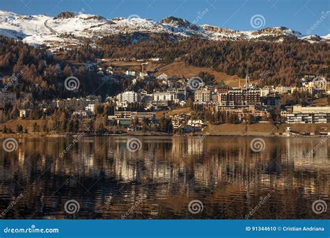 Amazing Mountain Scenery From St Moritz Switzerland Stock Photo