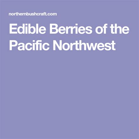 Edible Berries Of The Pacific Northwest Pacific Northwest Berries