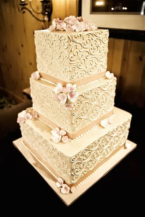 Beautiful Square Ivory Wedding Cake Ivory Wedding Cake Dream Wedding