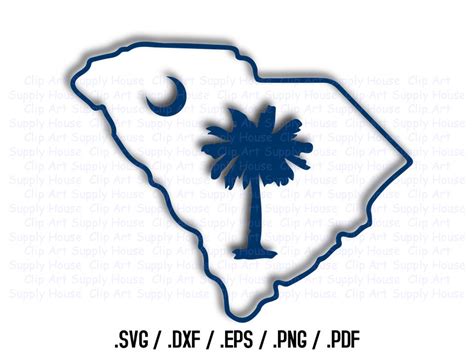 South Carolina Svg State Outline State Decor Palm Tree Svg Etsy