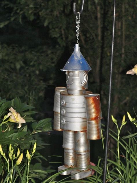 Eclectic Landscape Tin Man Windchime Tin Can People Pinterest