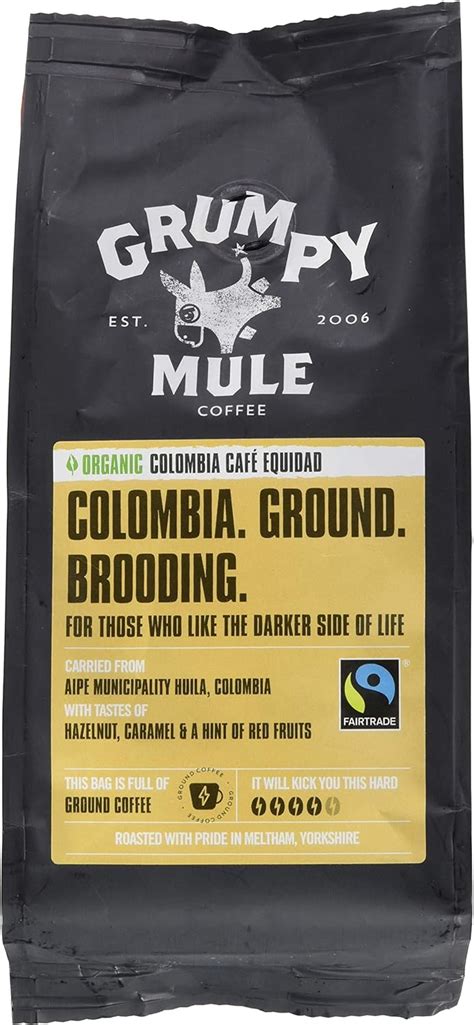 Grumpy Mule Organic Colombia Café Equidad Ground Coffee With Tastes Of
