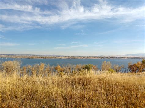 Reservoir in Fall with Prairie Grass Picture | Free Photograph | Photos ...