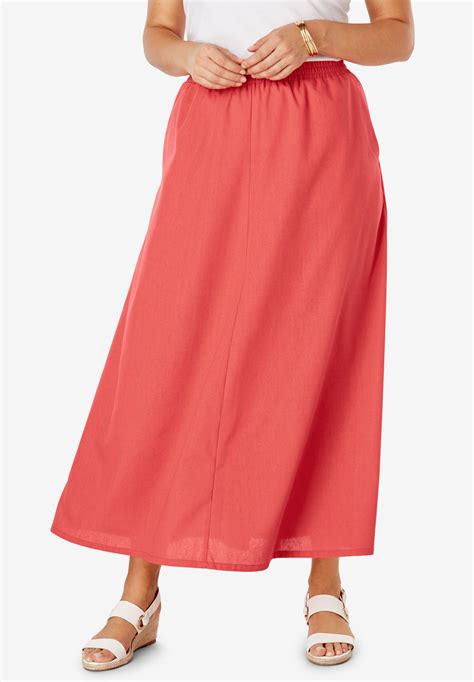 Linen Maxi Skirt Plus Size Skirts Woman Within