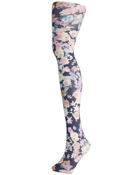 spring floral printed tights multi accessorize socks women clothes design printed tights