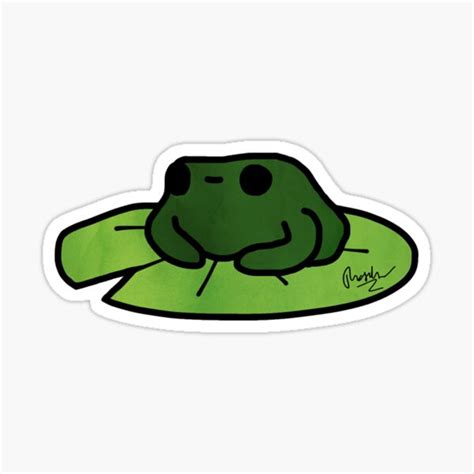 Papercraft Lily Pad Frog Sticker Matte Froggy Sticker Cute Frog On Lily