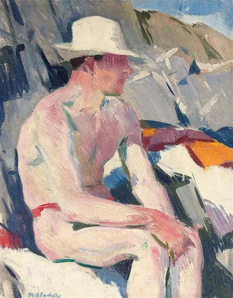 Bather In A White Hat Painting By Francis Campbell Boileau Cadell Pixels