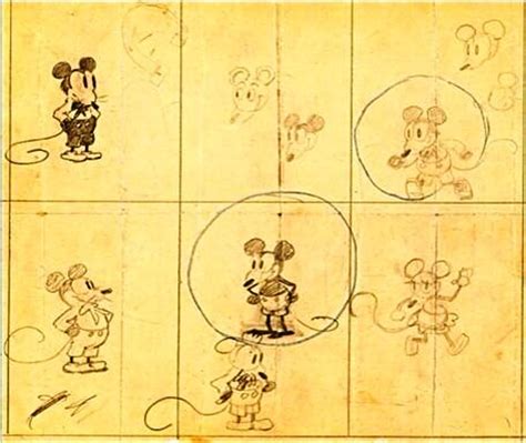 Walt Disneys Early Sketches Of Mickey Mouse Ca 1928 Vintage Everyday