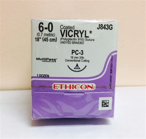 Ethicon J843g Coated Vicryl Suture Absorbable Precision Cosmetic