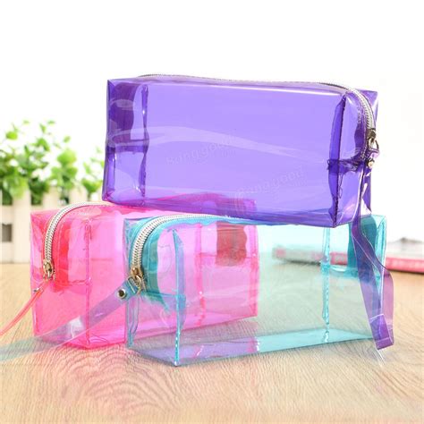 Clear Cosmetic Bags Pouch Zipper Toiletry Multifunctional Plastic Pp