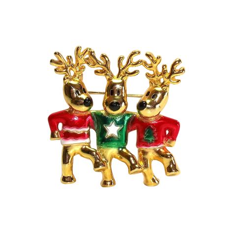 Dancing Reindeer Ajc Christmas Pin Christmas Pins Christmas