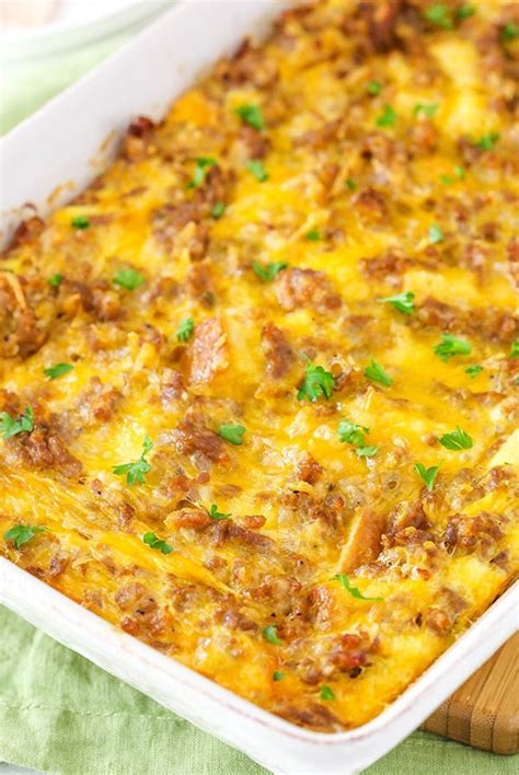 Sausage And Egg Breakfast Casserole Easy Overnight Christmas Breakfast