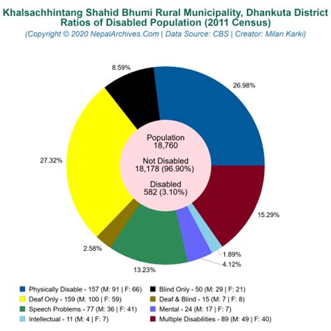 Disabled Population Pie Chart Of Khalsachhintang Shahid Bhumi Rural