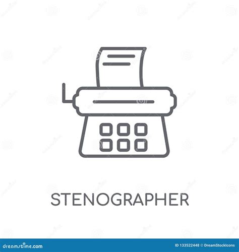Stenographer Linear Icon Modern Outline Stenographer Logo Conce Stock