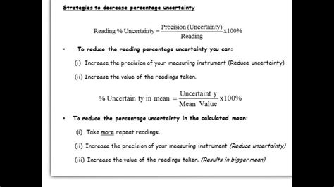 Absolute uncertainty (analogue) •absolute uncertainty tells you about the resolution of your measuring device and always has the *same units as the measuring device •how to calculate: Howto: How To Find Percentage Uncertainty From Absolute ...