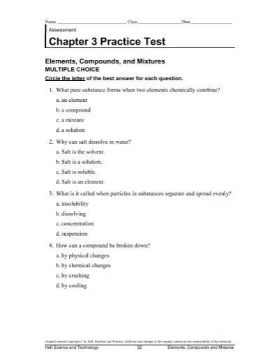 Chapter 3 Practice Test