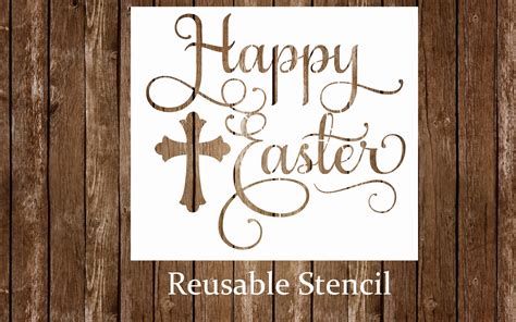 Happy Easter Religious Stencil Easter Stencil Spring Etsy