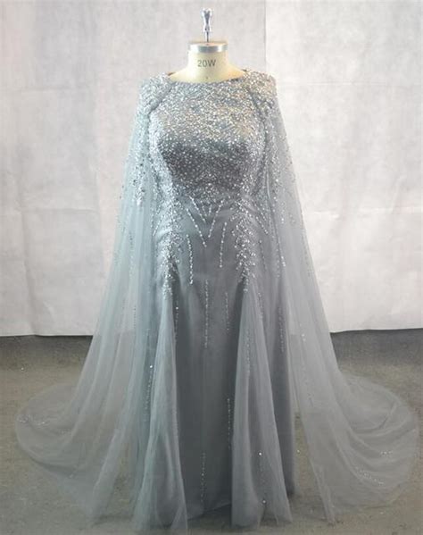 Fashion Collection Muslim Mother Of The Bride Dress Sleeveless Handmade Crystal Cape Prom Gowns