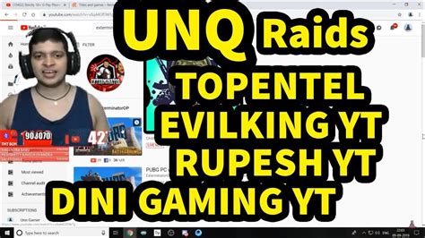 Unq Gamer Raids Player Topentel Evilking Gamer Dini Gaming Awesome Reactions Youtube