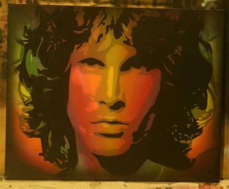 Jim Morrison Acrylic And Airbrush On Canvas Painting Art Airbrush
