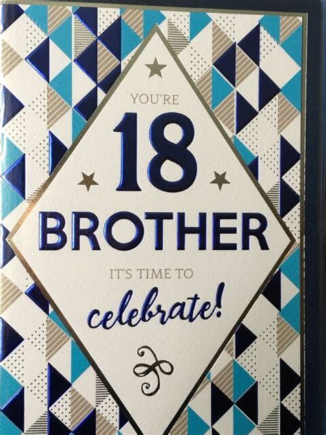 To A Special Brother Happy 18th Birthday Card Modern Blue Design 7479