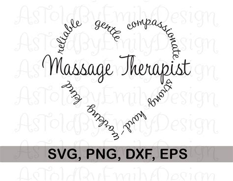 Massage Therapist Heart Svg Png Instant Download Digital Cut Etsy