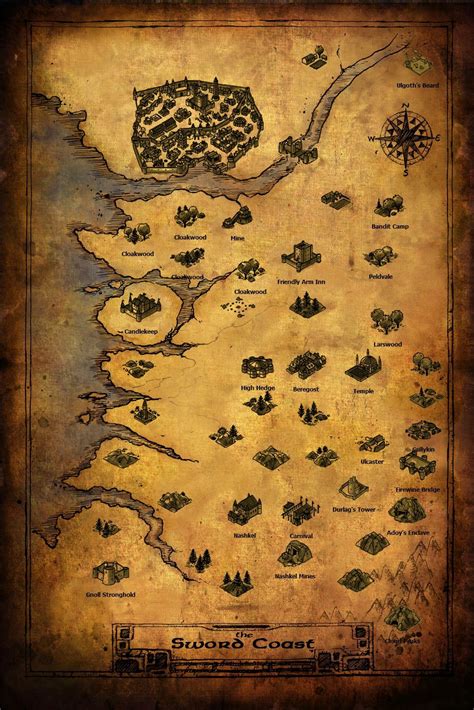 Baldurs Gate Enhanced Edition Map Sword Coast Forgotten Realms