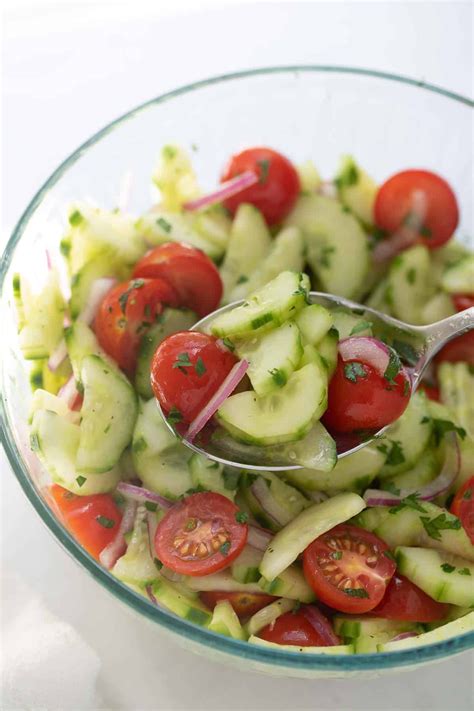 Broccoli apple salad with apple cider vinegar. Cucumber Tomato Salad | Cucumber tomato salad, Cucumber ...