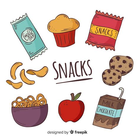Collection Of Delicious Snacks Vector Free Download