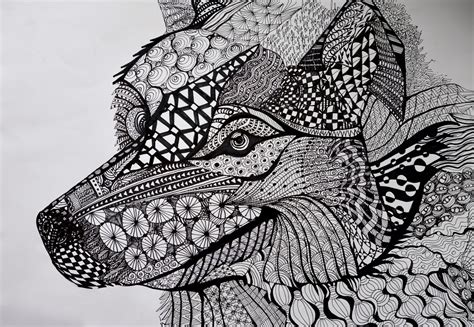 Zentangles Wolf Made Out Of Zentangles