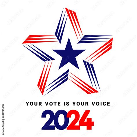 Usa Presidential Election 2024 Usa Star With American Flag Colors And