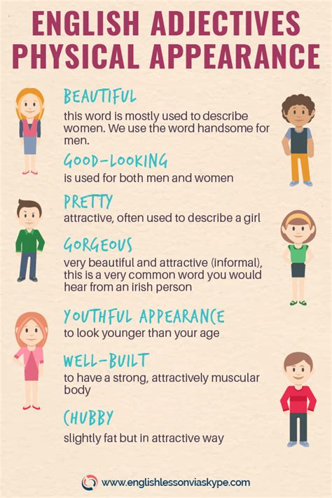 Heck, you may even make a discussion out of it with your friends. English Adjectives to Describe Physical Appearance ...