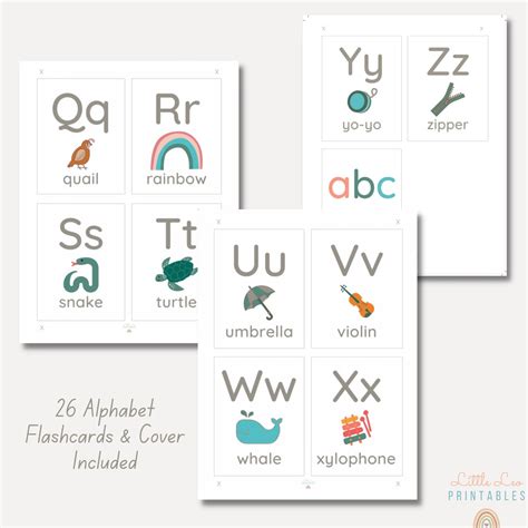 Alphabet Flash Cards Printable Abc Flashcards Alphabet Etsy