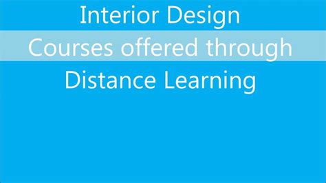 Interior Design Courses Through Distance Education In India Youtube