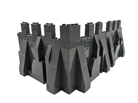 Lego Moc Knight Castle Wall 2 Pieces And 1 Corner Piece Dark Etsy