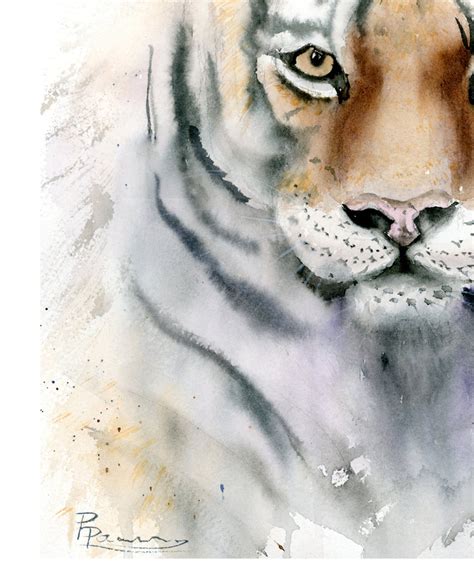 Watercolor Tiger Portrait Original Painting Not Print Wild Etsy