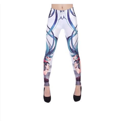 Szblaze Brand New Printed Ladies Slim Leggings Anime Hatsune Miku